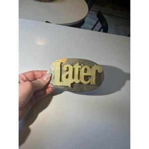 19790s Vintage  "Later" clip Paperweight brass clip office
